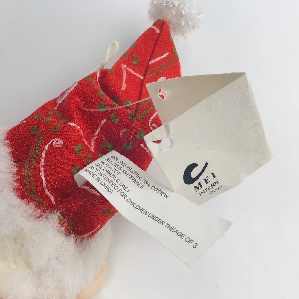 PLUSH Elf Bell Body Christmas Tree Ornament Santa Hat Holiday Decor Red Green 7” - Picture 7 of 9